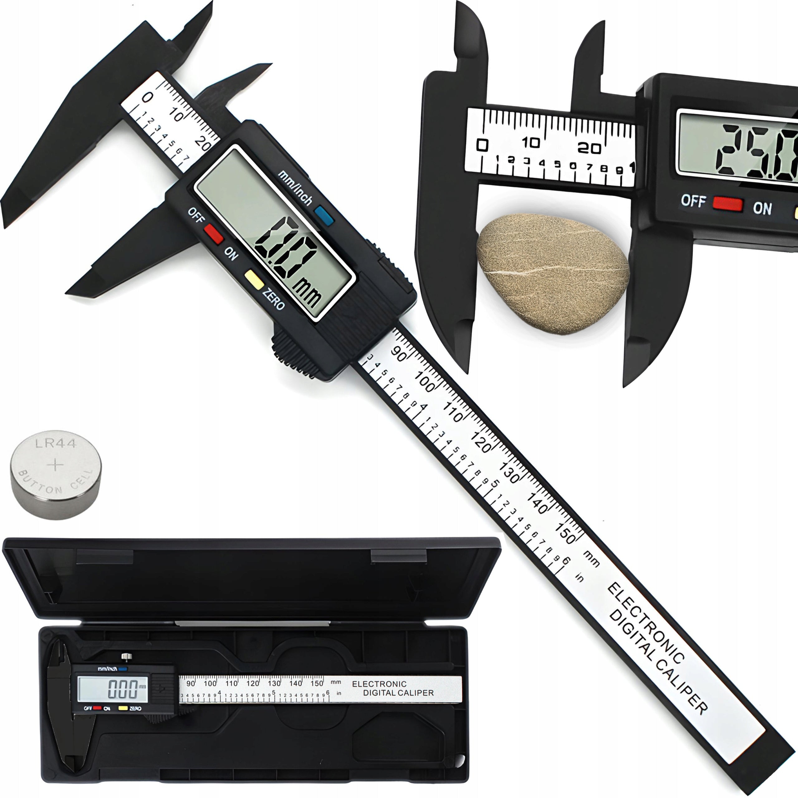 ELECTRONIC MEASURING CALIPER DIGITAL LCD 150MM ACCURATE CASE + BATTERY