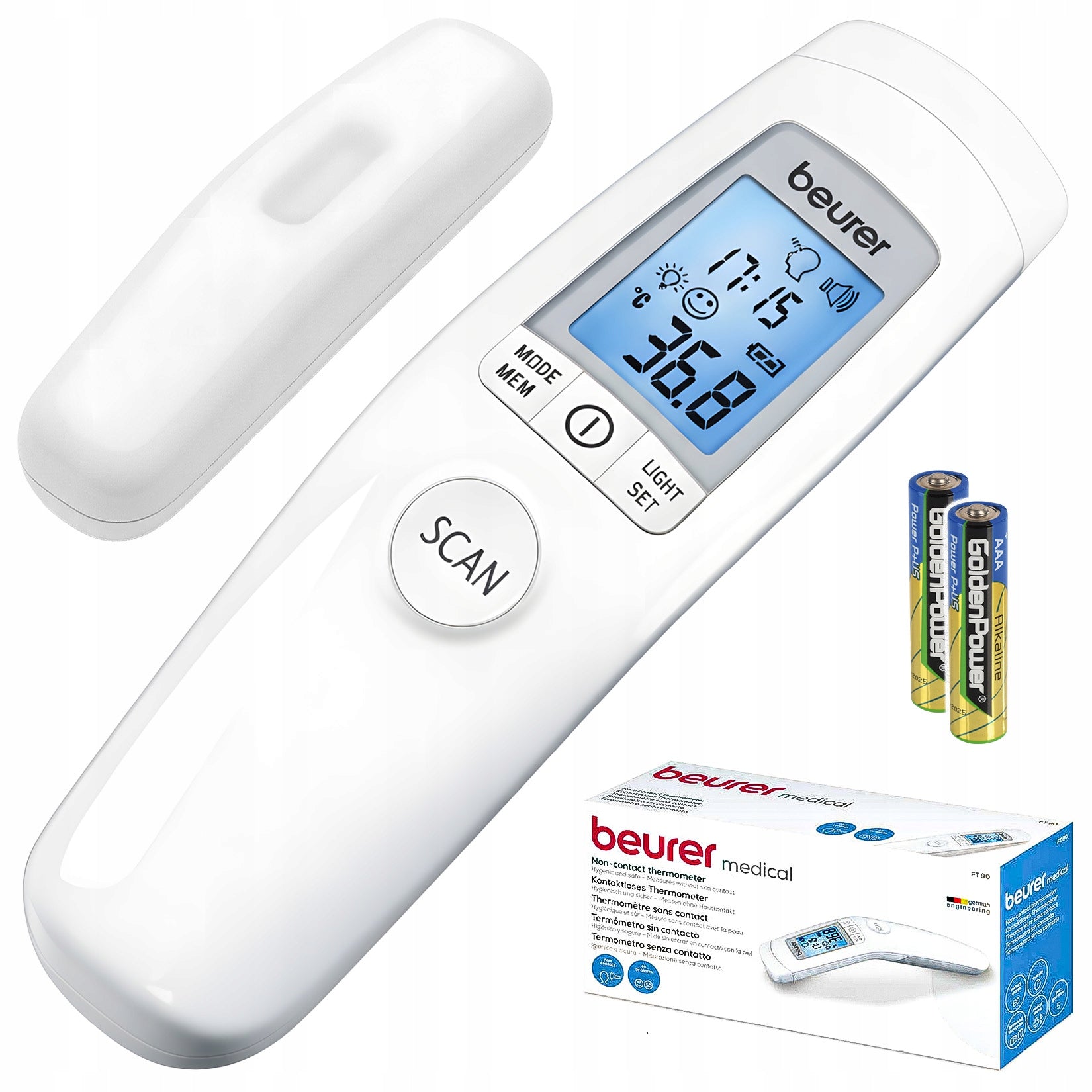 ELECTRONIC MEDICAL NON-CONTACT THERMOMETER BEURER FT90M INFRARED +ETUI
