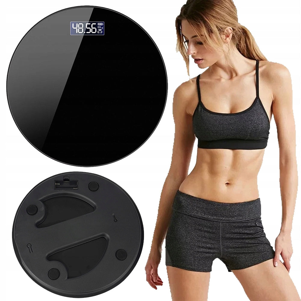 ELECTRONIC PRECISION GLASS BATHROOM SCALE 180KG BLACK LCD