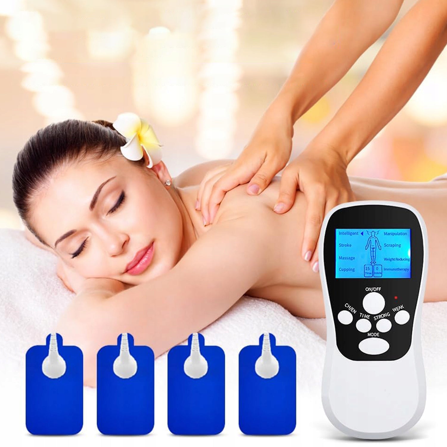 ELECTRONIC PULSE MASSAGER DUAL CHANNEL 15 LEVELS 8 MODES MASSAGE Packaging status original