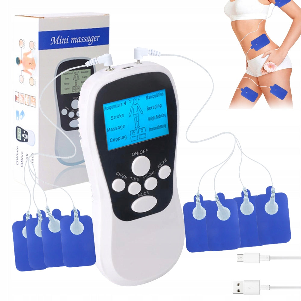 ELECTRONIC PULSE MASSAGER PORTABLE LCD 15 LEVELS 8 MODES MASSAGE