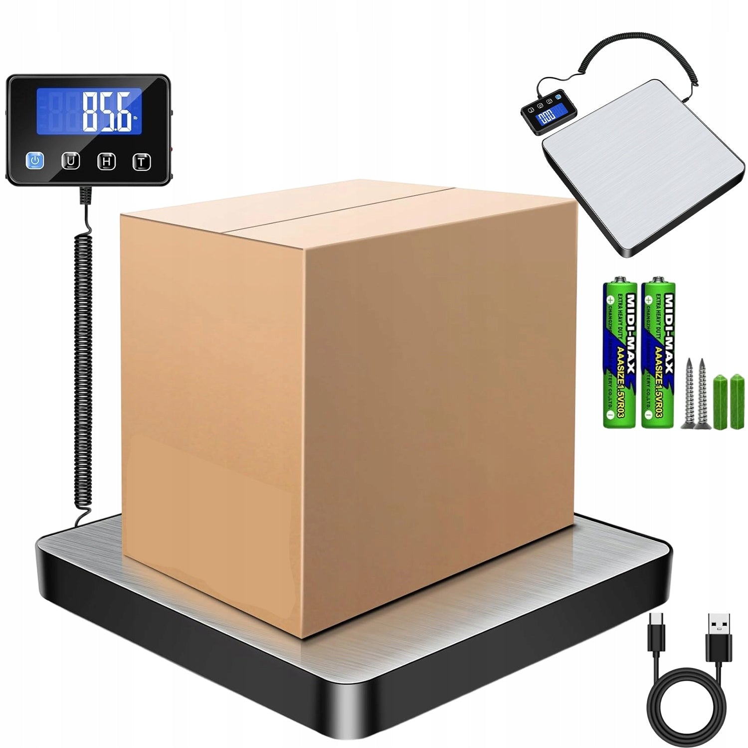 ELECTRONIC SCALE WAREHOUSE PLATFORM BATTERY LCD 200KG