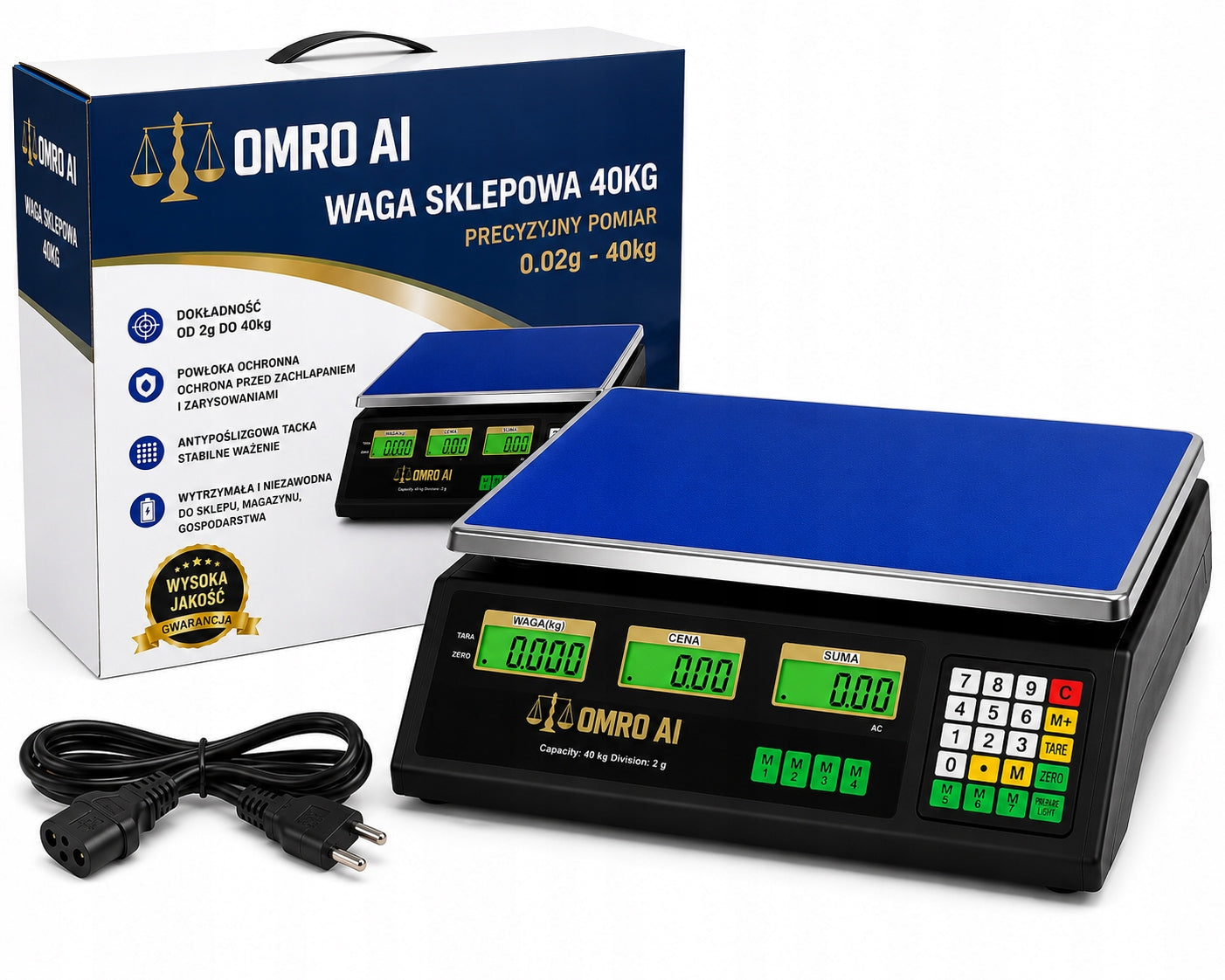 ELECTRONIC SHOP SCALE 40KG 2G LED POLISH SUBTITLES PANEL COVER