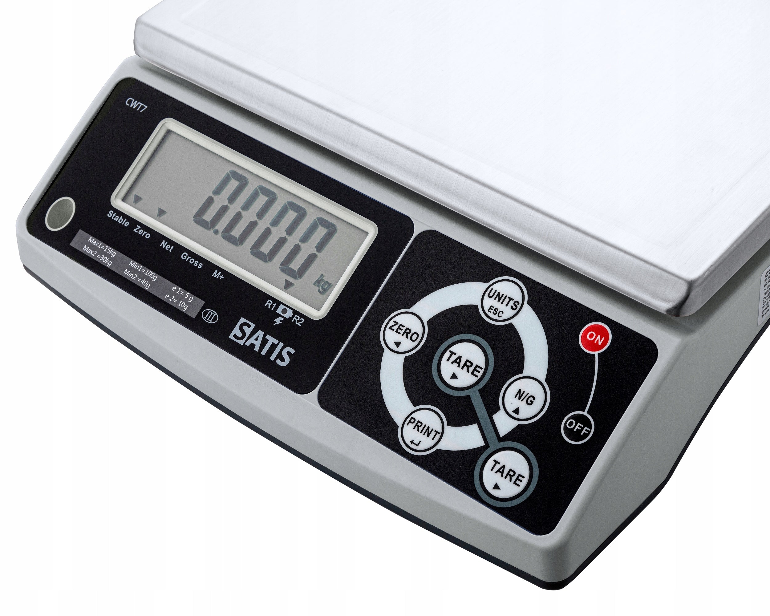 ELECTRONIC SHOP SCALE WITH LEGALIZATION EXACT TO THE STORE UP TO 30kg Manufacturer code SATIS waga prosta CWT-7 15/30kg