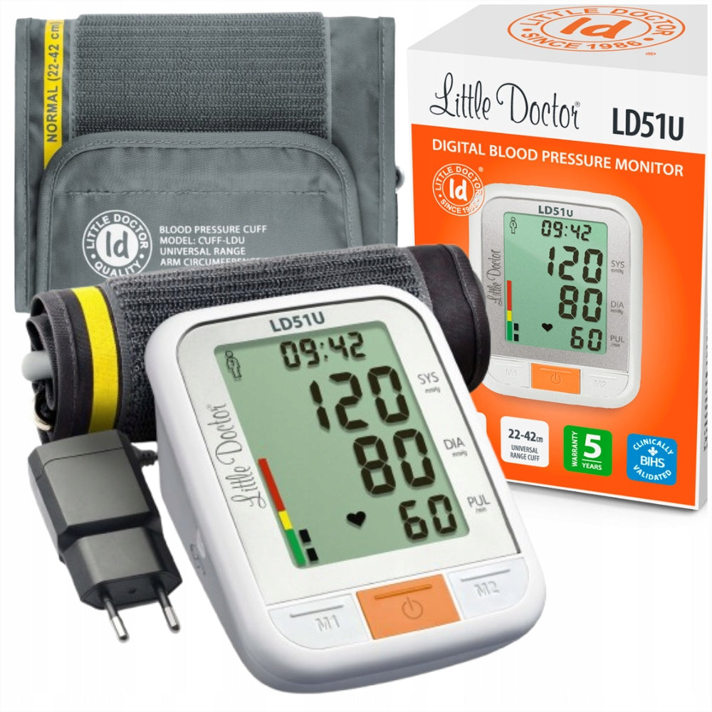ELECTRONIC SHOULDER BLOOD PRESSURE MONITOR LARGE CUFF scale WHO+ POWER SUPPLY