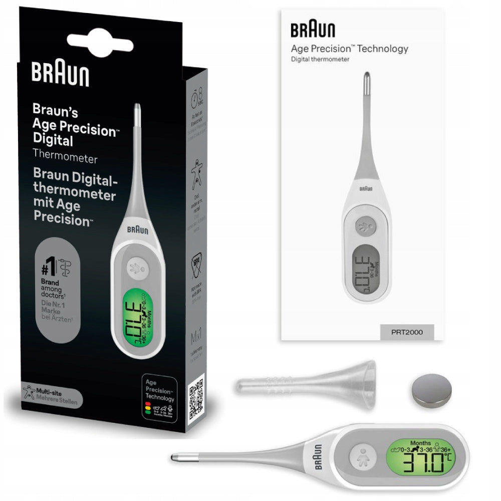 ELECTRONIC THERMOMETER BRAUN PRT2000 LARGE DISPLAY FLEXIBLE TIP Medical device type medical device or in-vitro diagnostic medical device