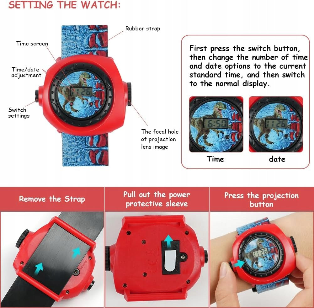 ELECTRONIC WATCH CARTOON PATTERN PROJECTOR FOR CHILDREN Kind analog