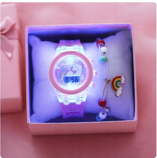 ELECTRONIC WATCH LED UNICORN GIFT IN BOX FOR GIRL