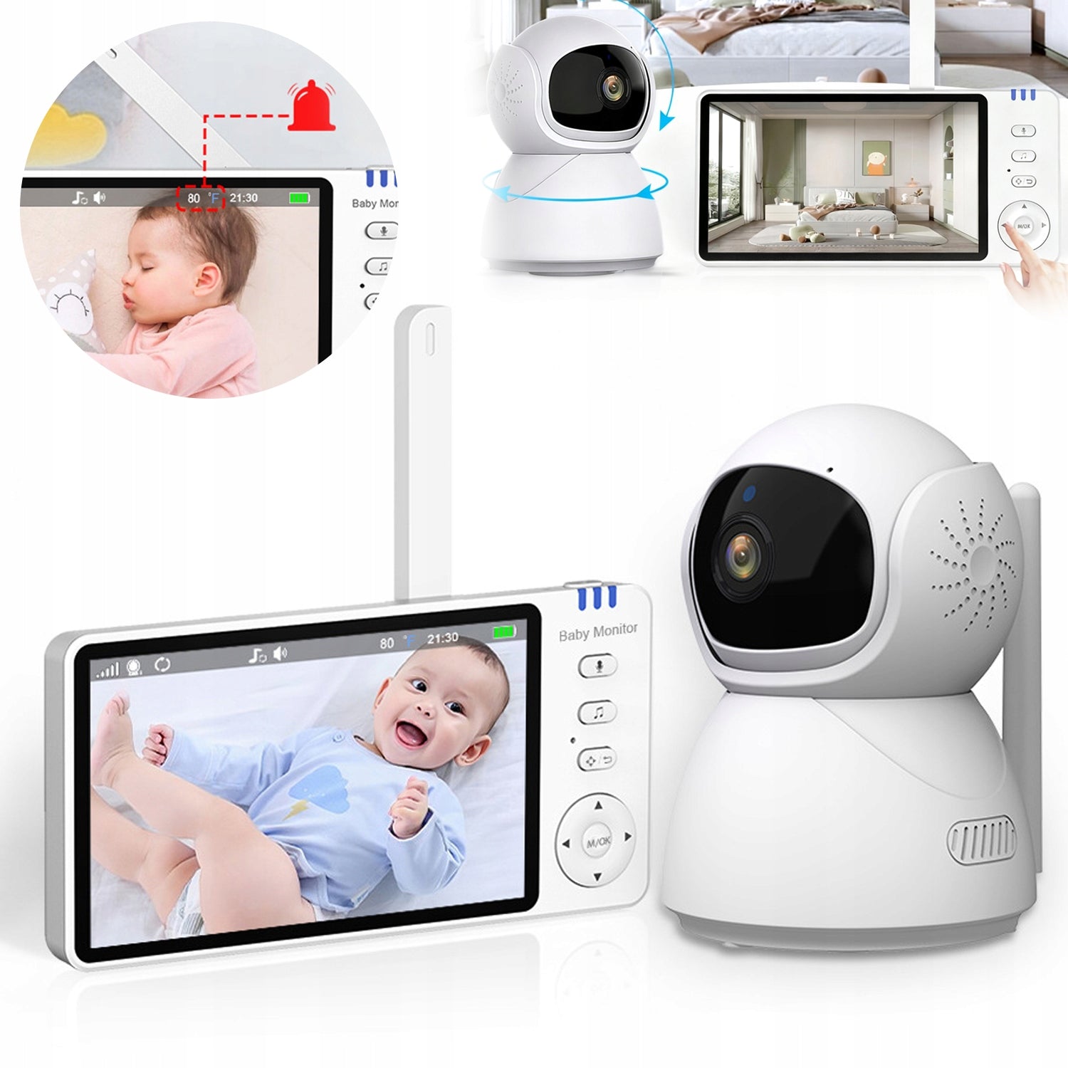 ELECTRONIC WIRELESS NANNY LIVE CAMERA BABY OBSERVATION THERMOMETER MONITOR