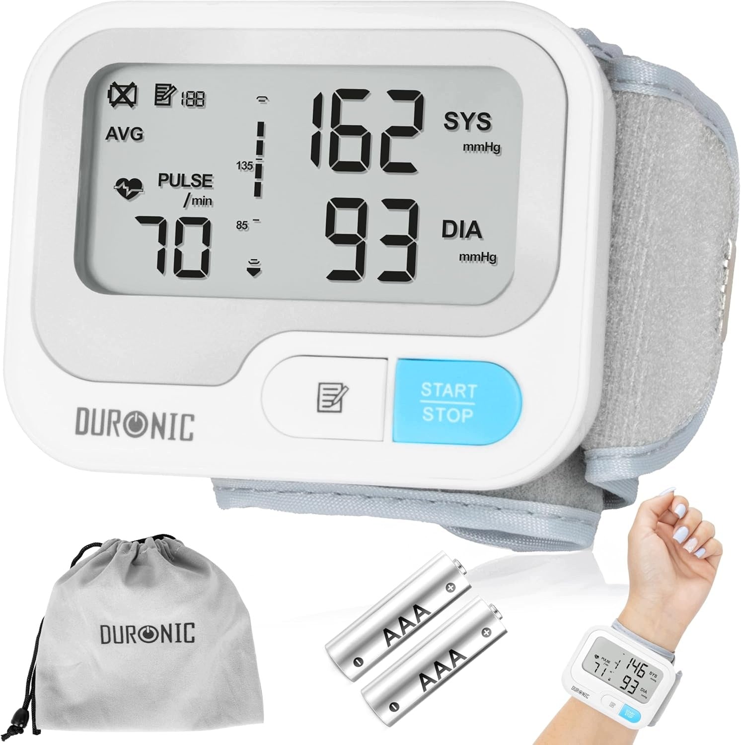 ELECTRONIC WRIST BLOOD PRESSURE MONITOR AUTOMATIC CERTIFIED