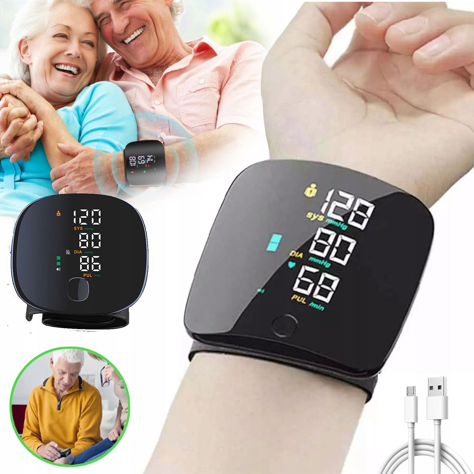 ELECTRONIC WRIST BLOOD PRESSURE MONITOR, BLOOD PRESSURE AND HEART RATE MEASUREMENT Packaging status original