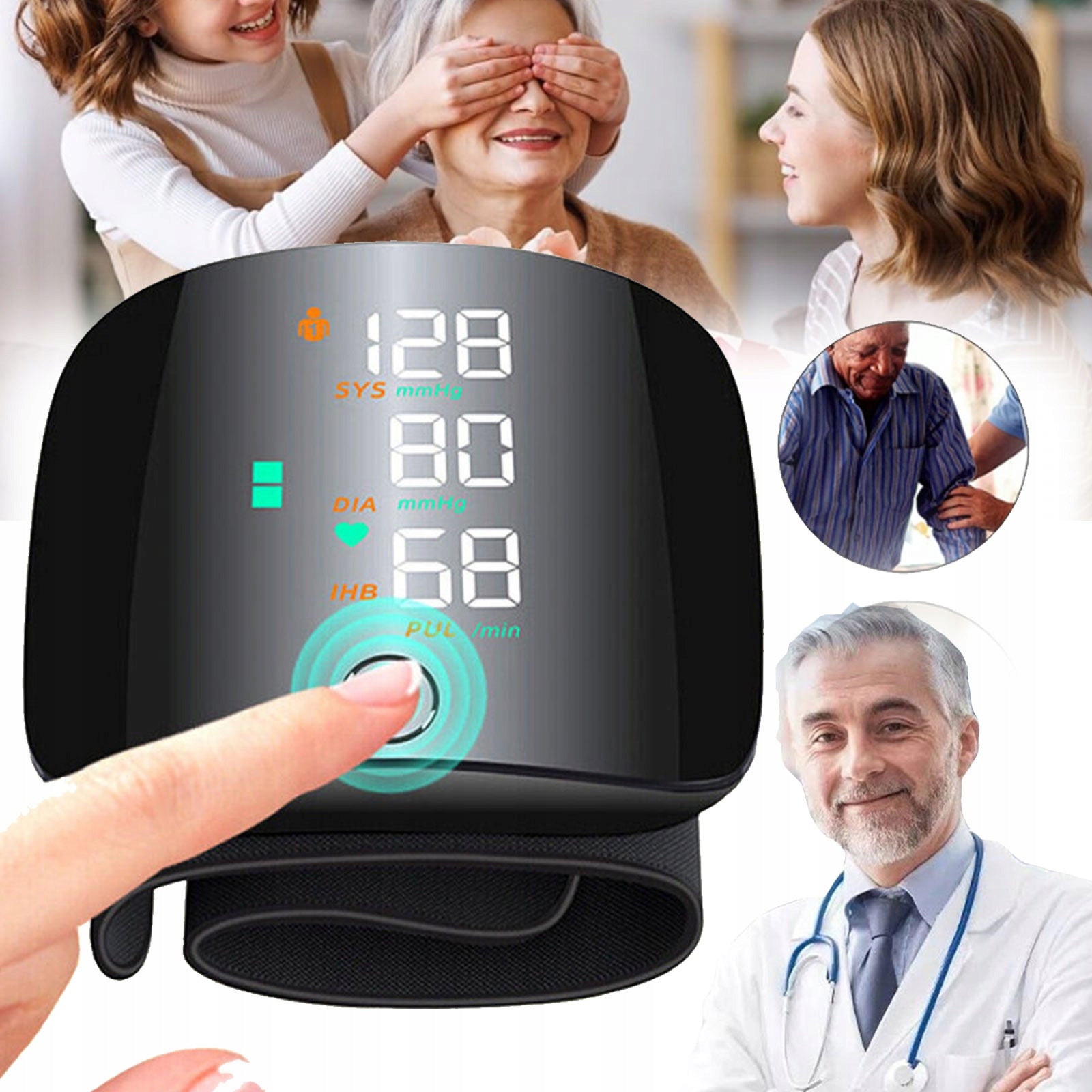 ELECTRONIC WRIST BLOOD PRESSURE MONITOR, BLOOD PRESSURE AND HEART RATE MEASUREMENT