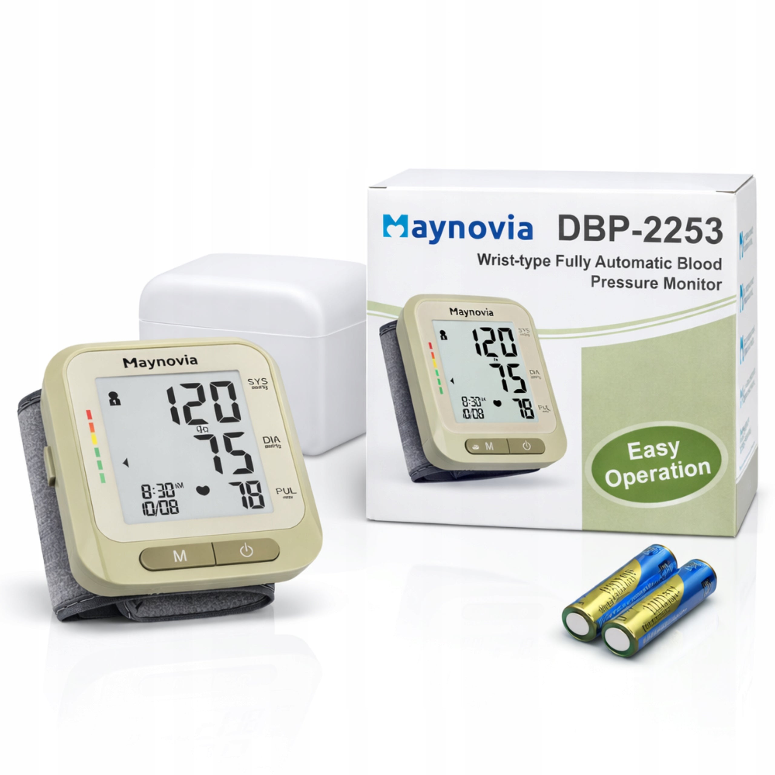 ELECTRONIC WRIST BLOOD PRESSURE MONITOR LCD 120 MEMORY CASE INCLUDED Packaging status original