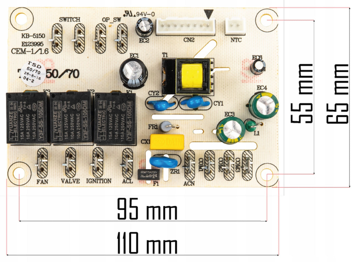 ELECTRONICS BOARD FOR HEATER UNIVERSAL CONTROL PCB CONTROL 40kW Model PM-NAG-40SKN