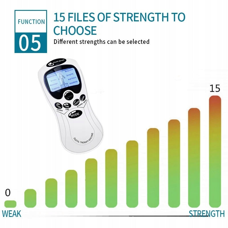 ELECTROSTIMULATION, EMS MASSAGER, 8 MODES OF OPERATION, ELECTROTHERAPY, PAIN RELIEF Manufacturer code ELEKTROSTYMULACJA MASAŻER EMS