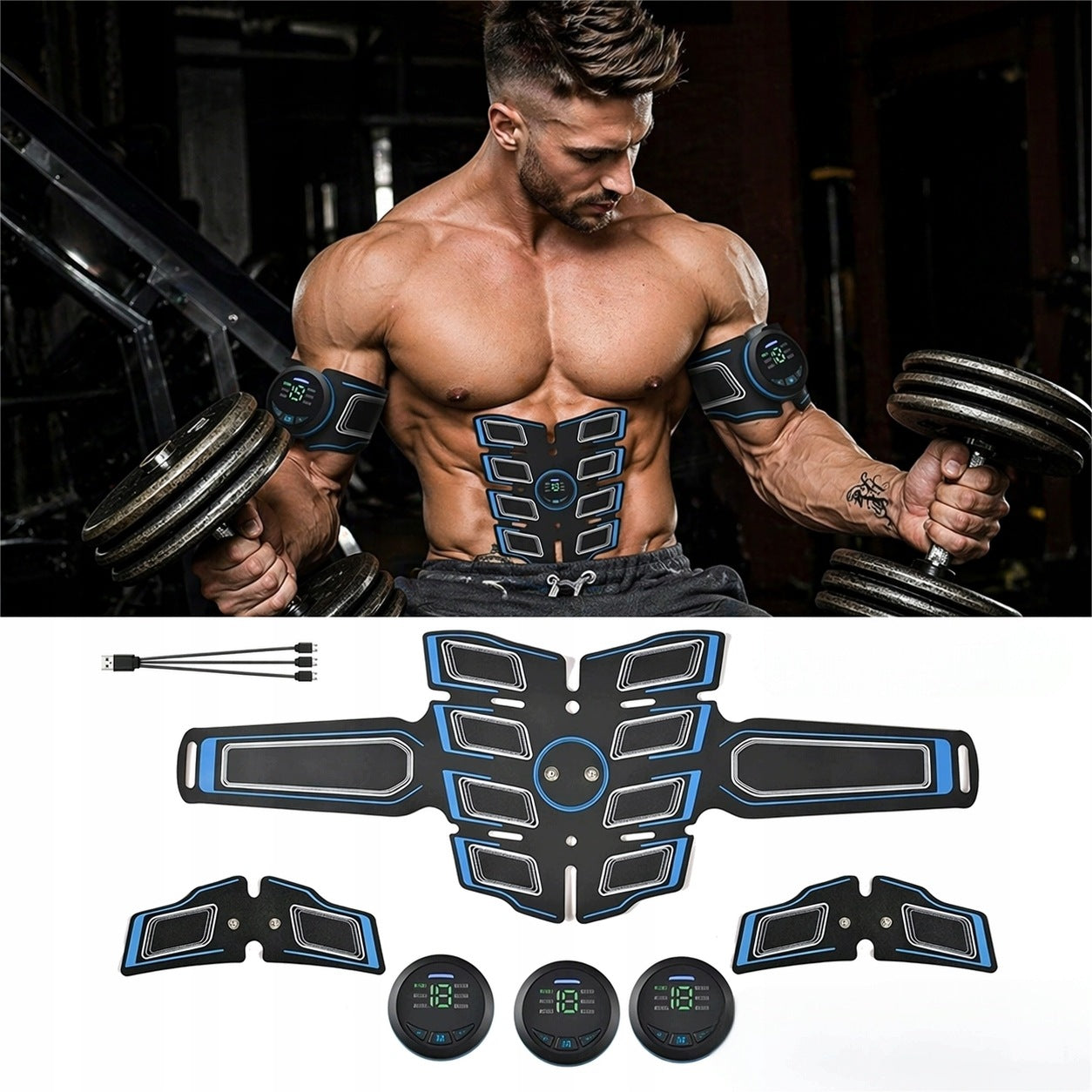 ELECTROSTIMULATOR ABDOMINAL MUSCLE STIMULATOR 3x EMS SLIMMING BELT Size 120
