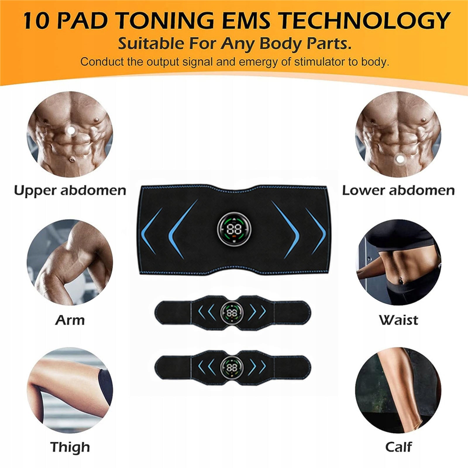 ELECTROSTIMULATOR ABDOMINAL MUSCLES EMS 10MODES SLIMMING BELT 39Intensities Packaging status original