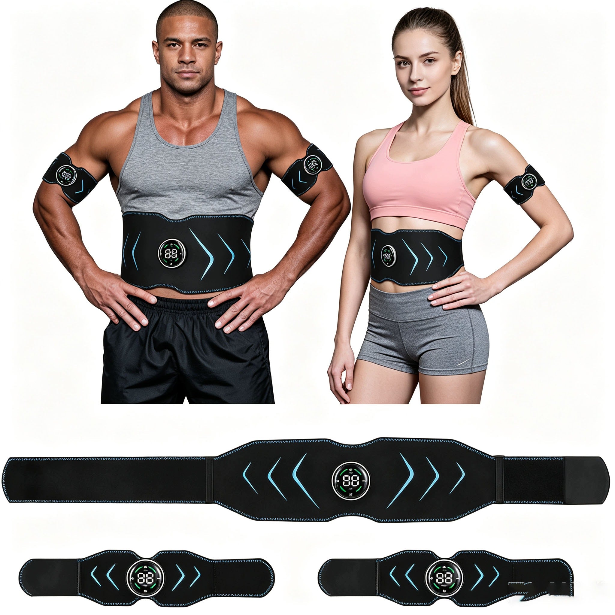 ELECTROSTIMULATOR ABDOMINAL MUSCLES EMS 10MODES SLIMMING BELT 39Intensities