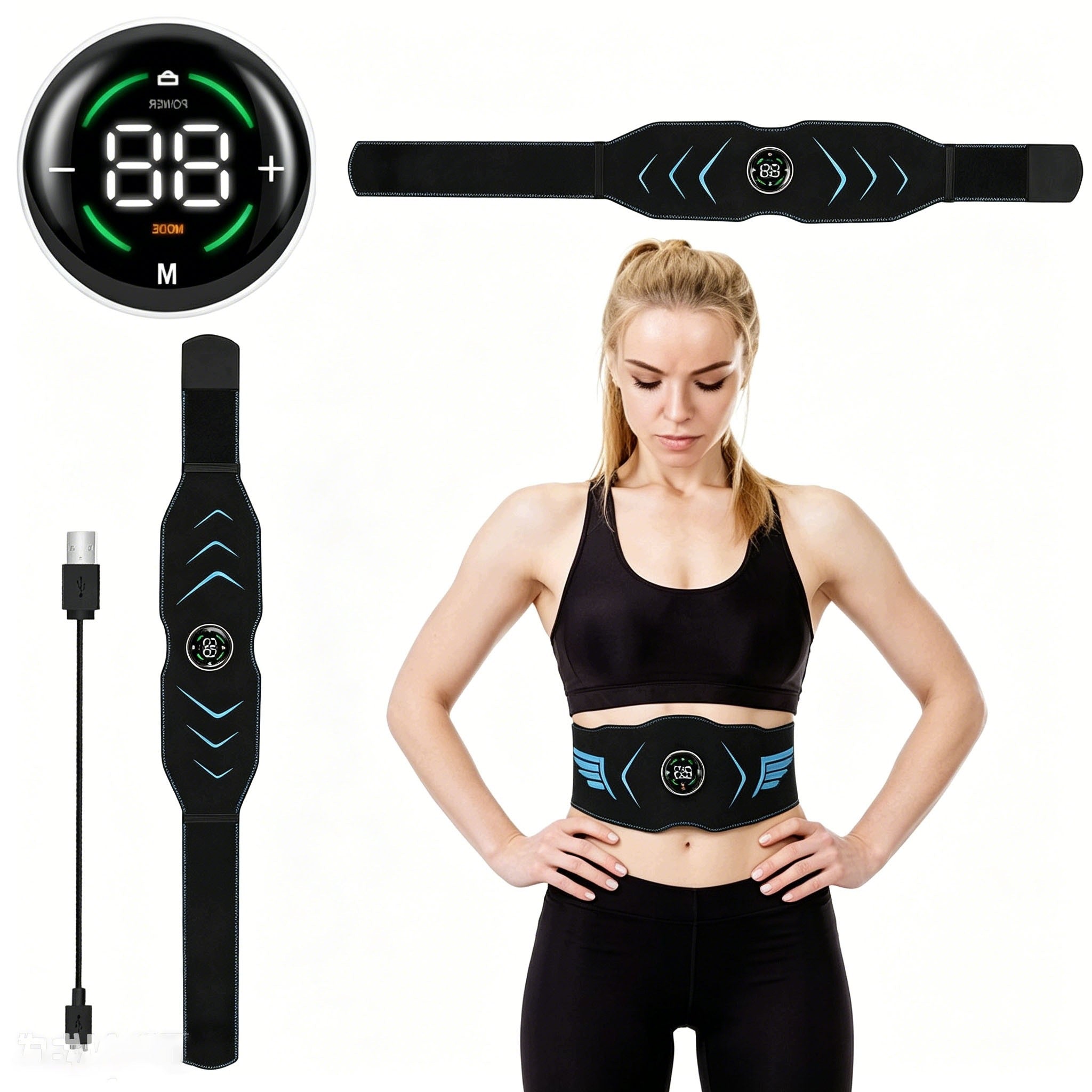 ELECTROSTIMULATOR ABDOMINAL MUSCLES EMS 10MODES SLIMMING BELT 39Intensities