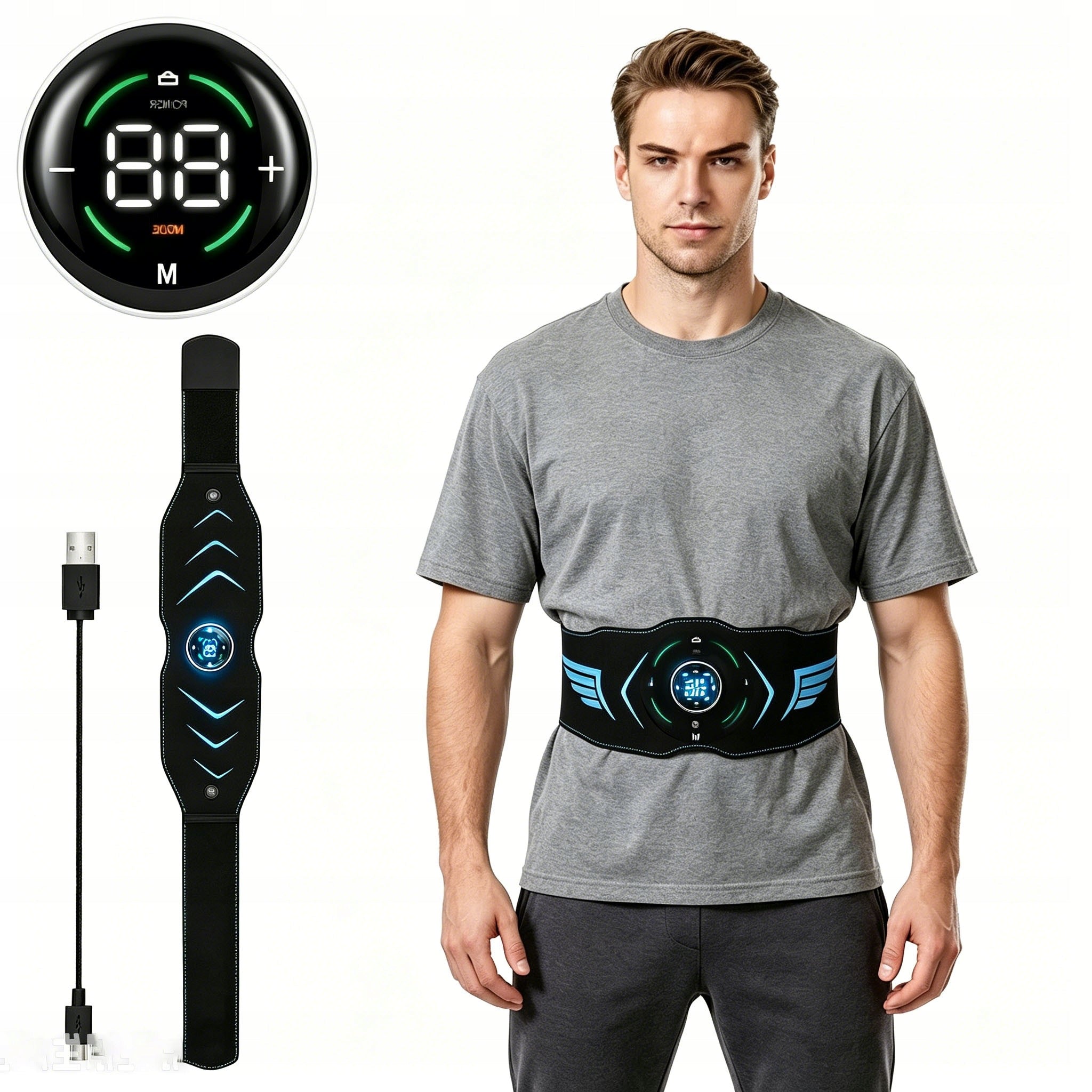 ELECTROSTIMULATOR ABDOMINAL MUSCLES EMS 10MODES SLIMMING BELT 39Intensities