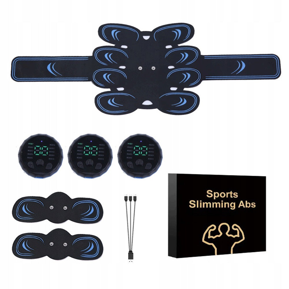 ELECTROSTIMULATOR ABDOMINAL MUSCLES EMS 10MODES SLIMMING BELT 3PCS Training Packaging status original