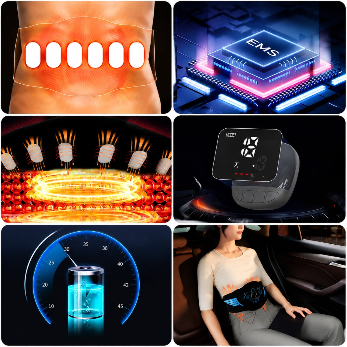 ELECTROSTIMULATOR MASSAGER EMS SLIMMING BELT Packaging status original