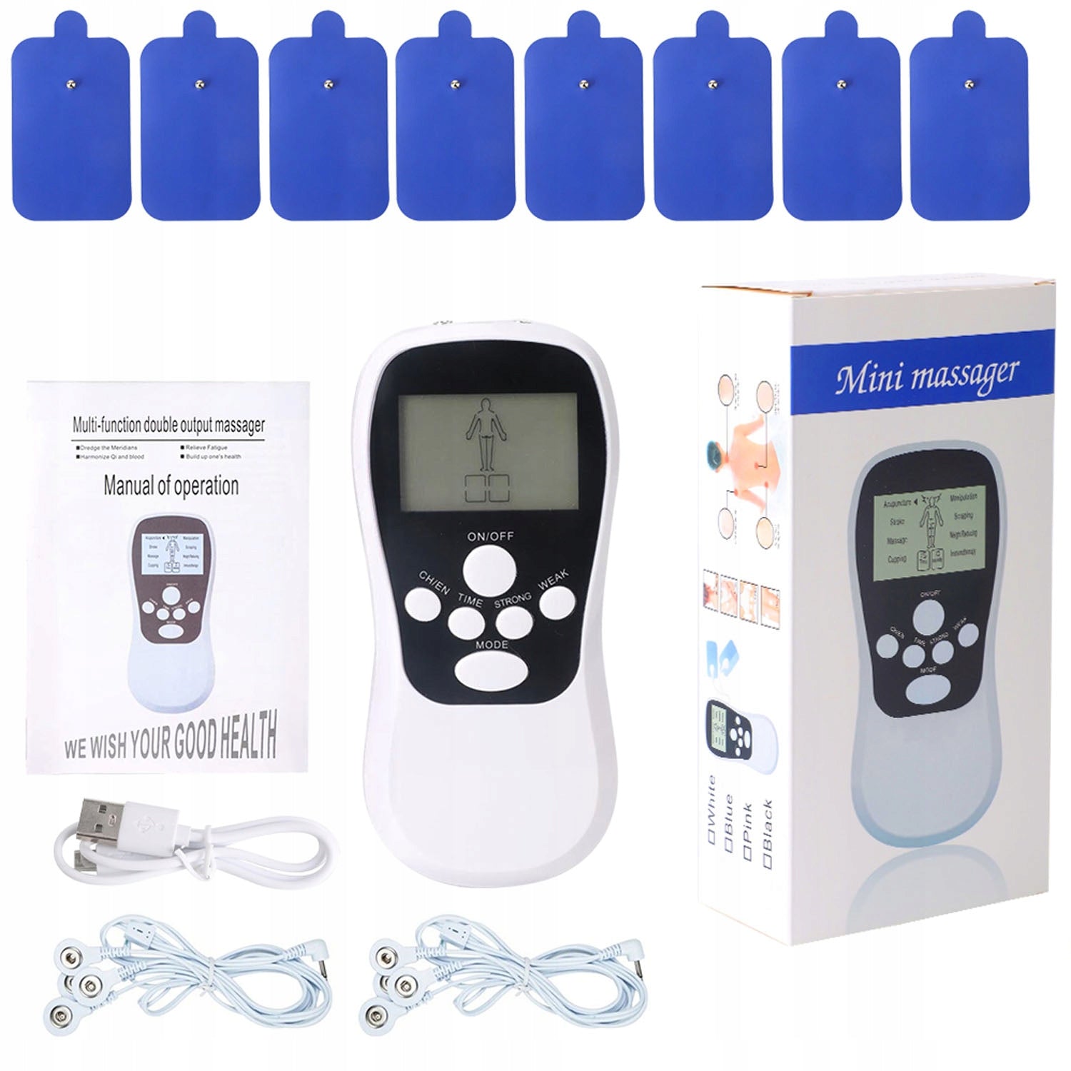 ELECTROSTIMULATOR MUSCLE MASSAGE STIMULATION ELECTROTHERAPY TENS EMS 8 Modes