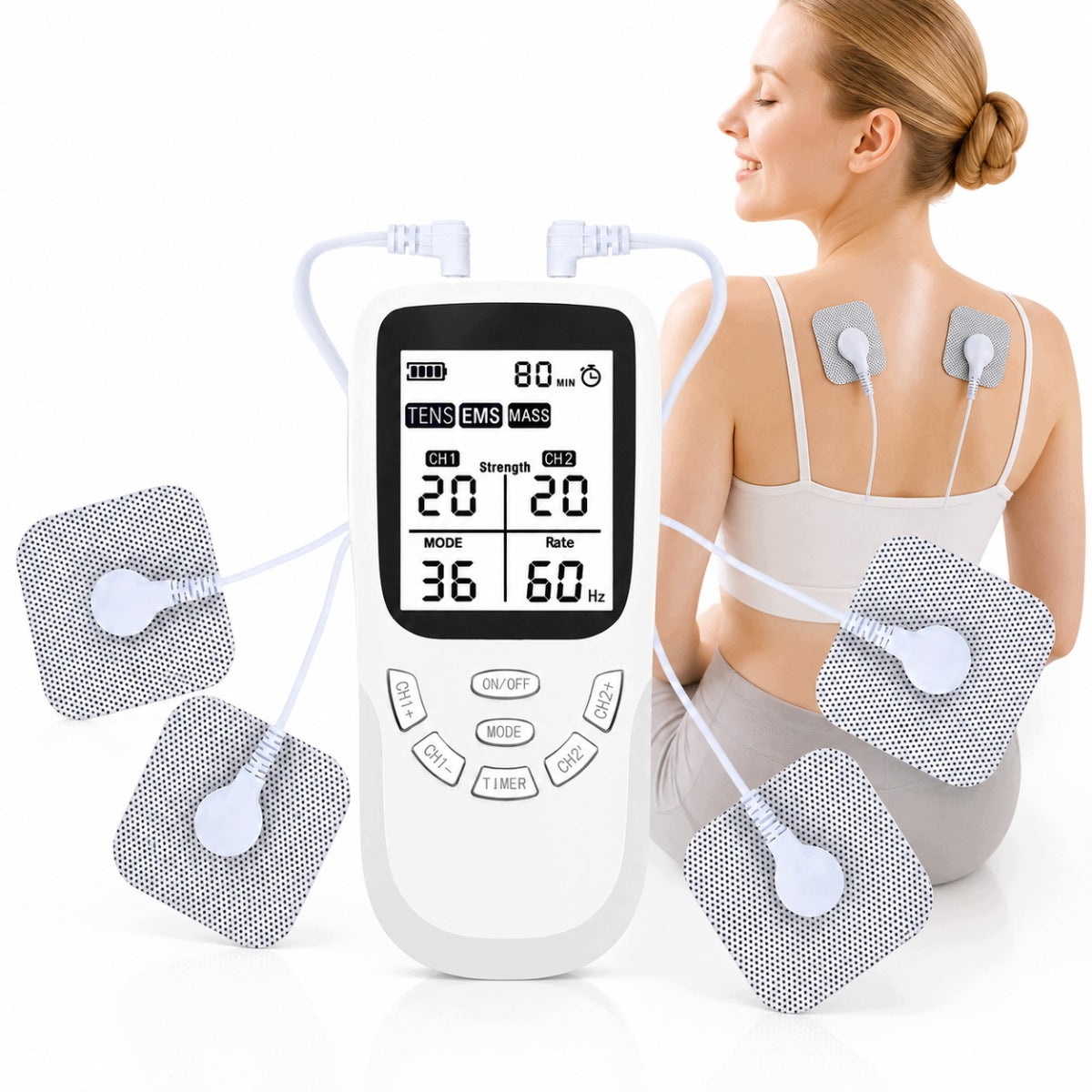 ELECTROSTIMULATOR MUSCLE MASSAGE STIMULATION ELECTROTHERAPY TENS EMS MASS