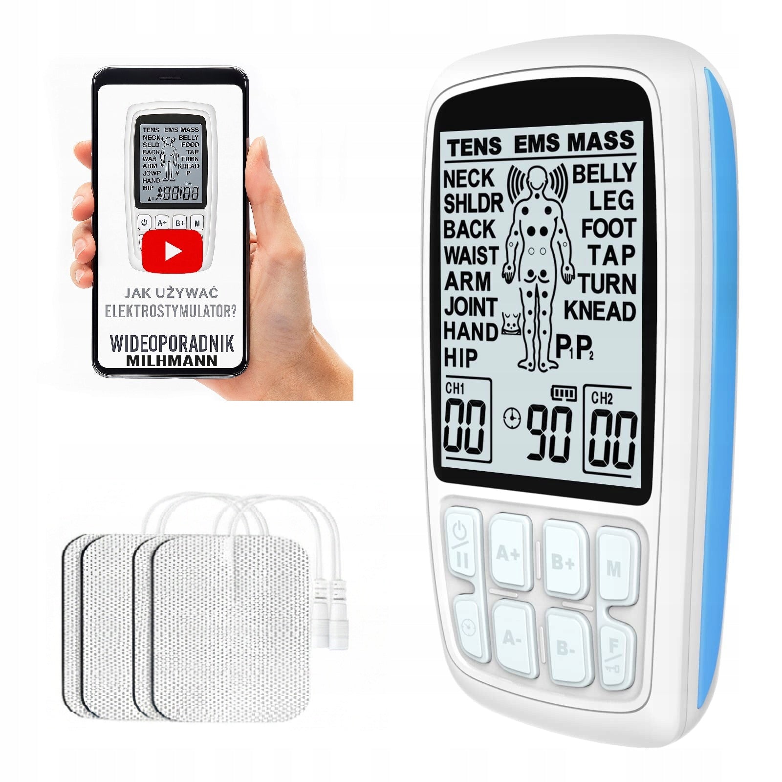 ELECTROSTIMULATOR MUSCLE MASSAGE STIMULATION ELECTROTHERAPY TENS EMS + VIDEO
