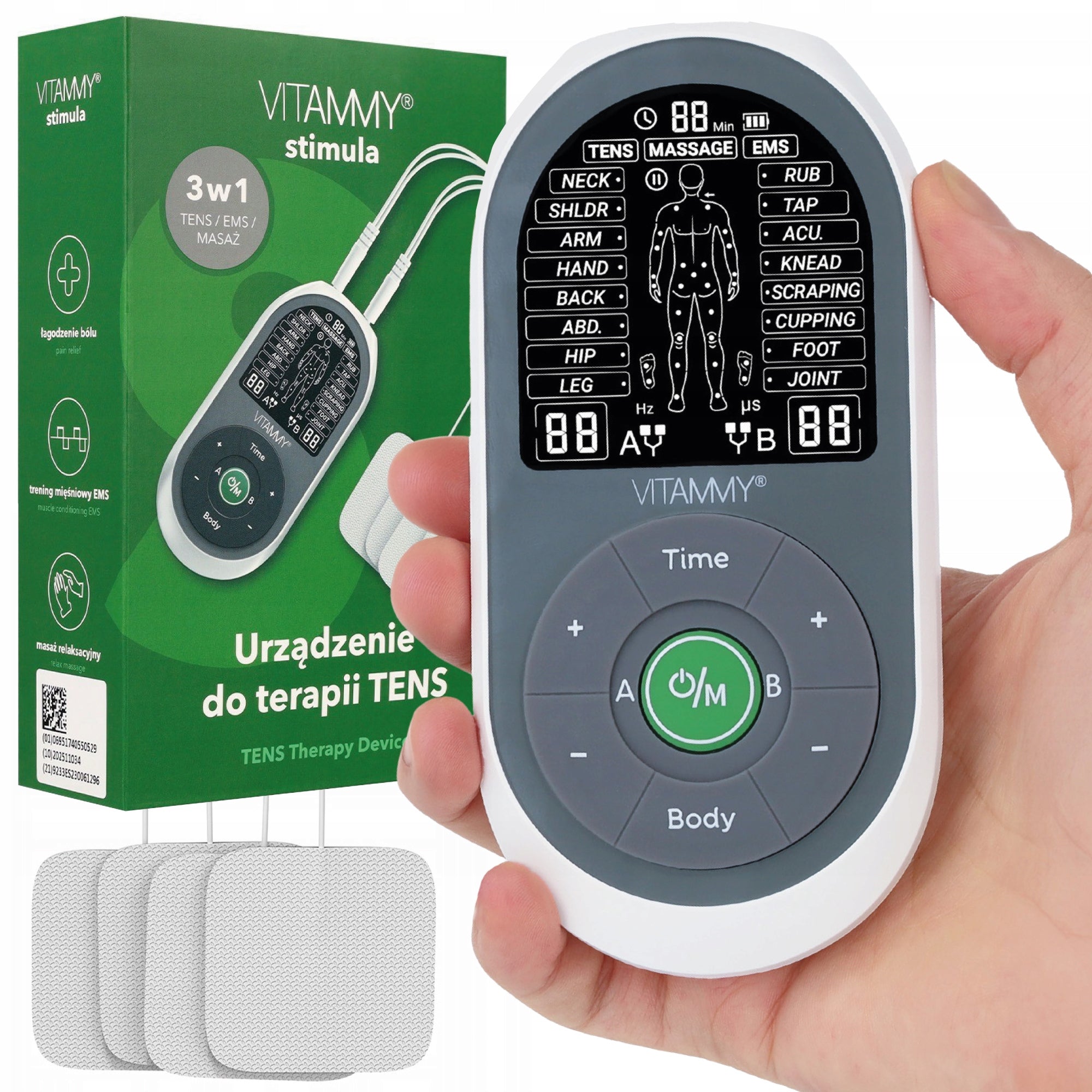 ELECTROSTIMULATOR MUSCLE MASSAGE STIMULATION ELECTROTHERAPY VITAMMY STIMULA