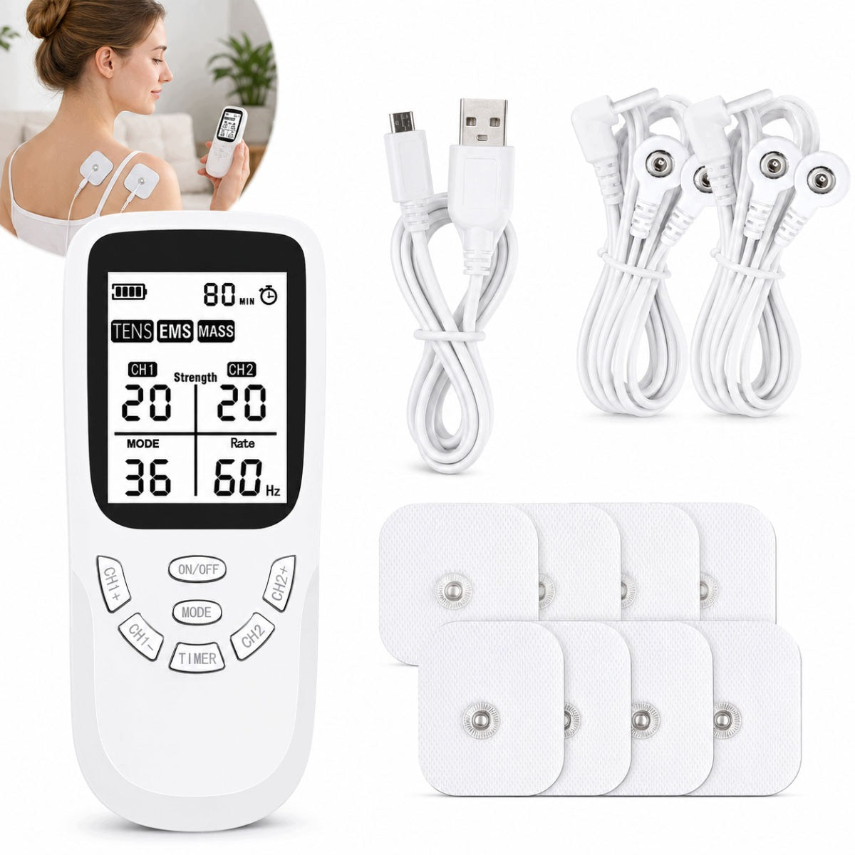 ELECTROSTIMULATOR NERVE MUSCLE MASSAGE STIMULATION ELECTROTHERAPY TENS EMS