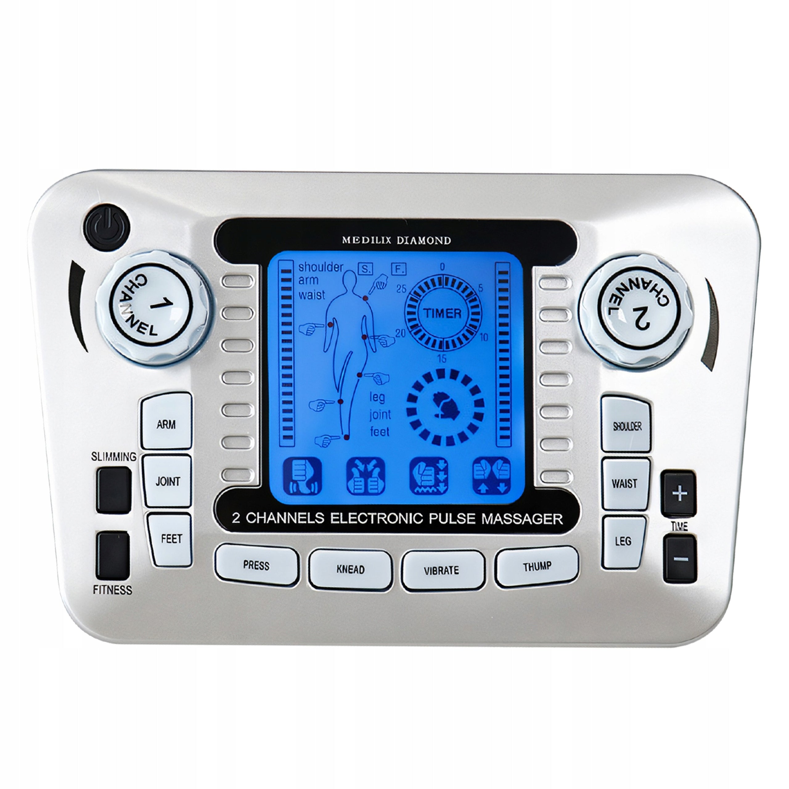 ELECTROSTIMULATOR TWO CHANNEL CURRENTS TENS EMS ELECTRODES STRONG CASE SET Packaging status original