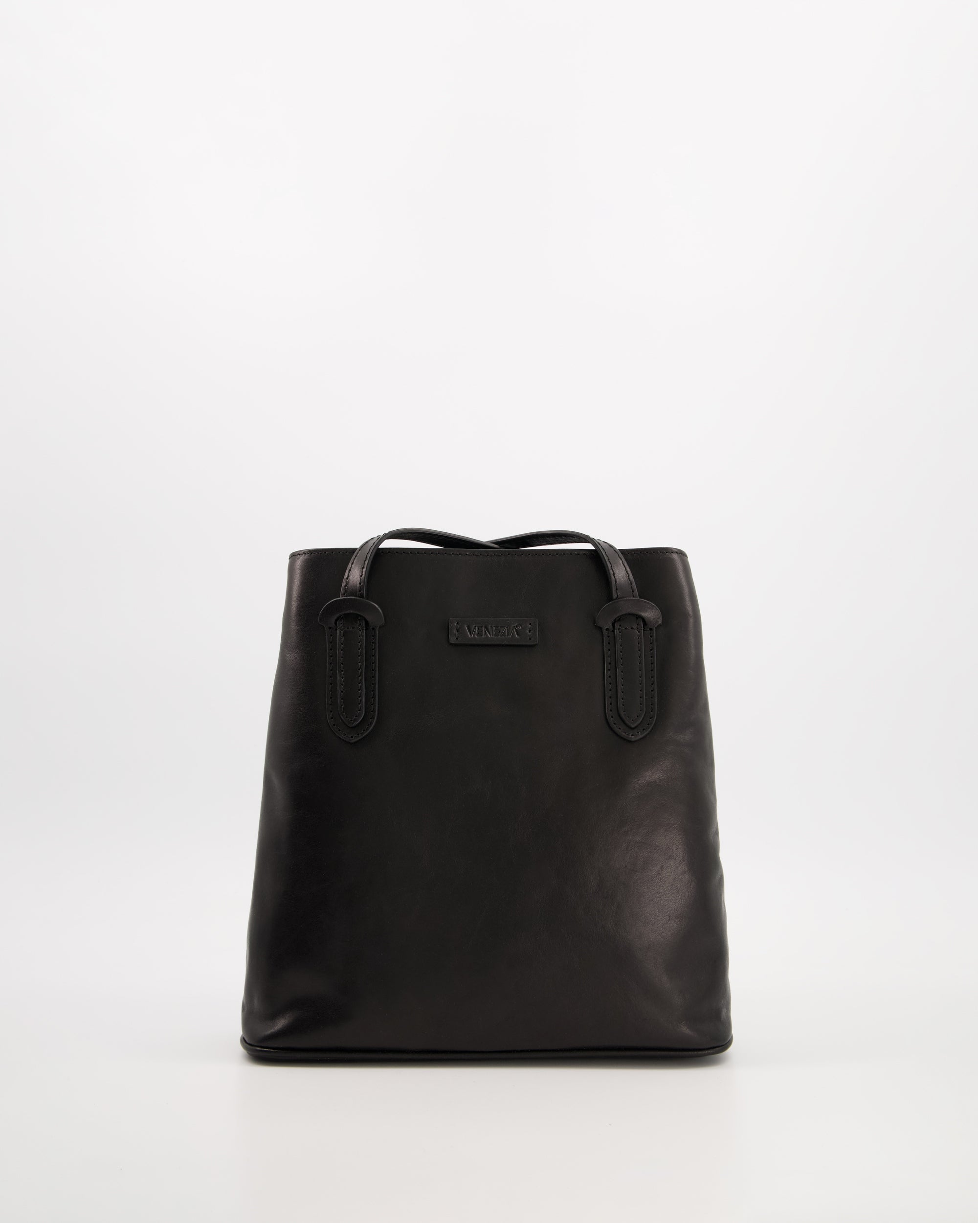 ELEGANT BLACK WOMEN'S BACKPACK VENEZIA TWO-CHAMBER NATURAL LEATHER