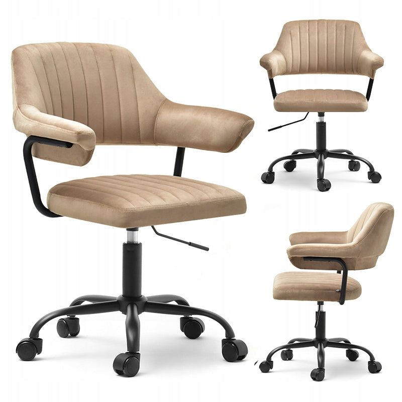 ELEGANT CHAIR DESK CHAIR MERLIN BEIGE STRONG VELVET BLACK FRAME