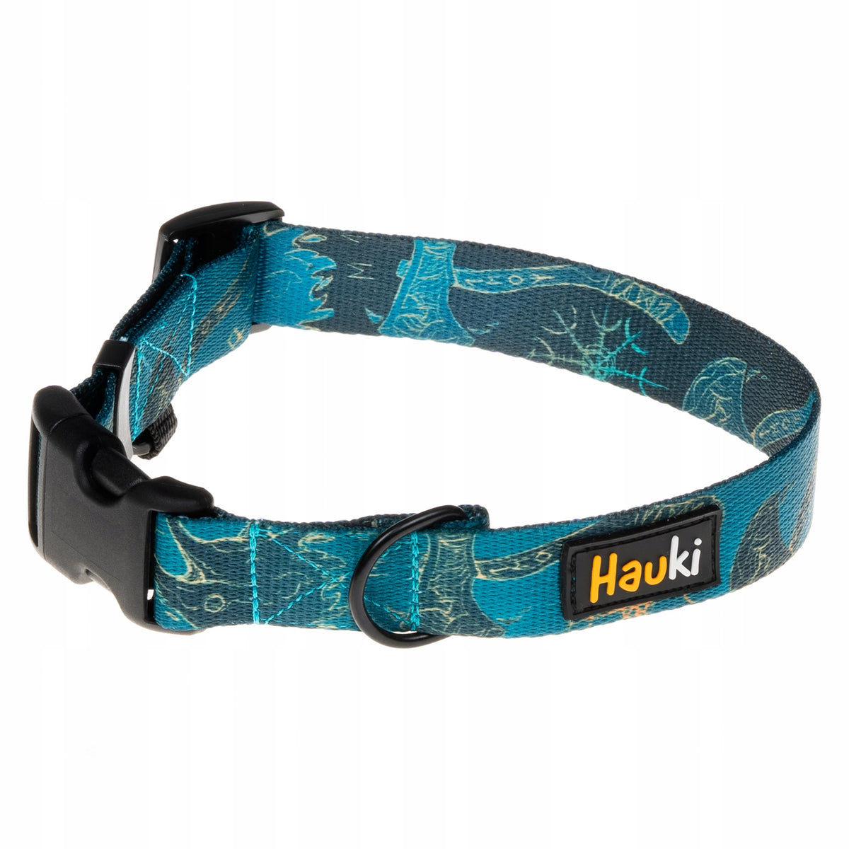 ELEGANT COLLAR FOR HUGE BREEDS. FENRIR PATTERN. BLACK FITTINGS. Size XL