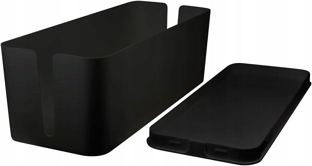 ELEGANT DESK CONTAINER CABLE ORGANIZER SLATS BLACK Color black