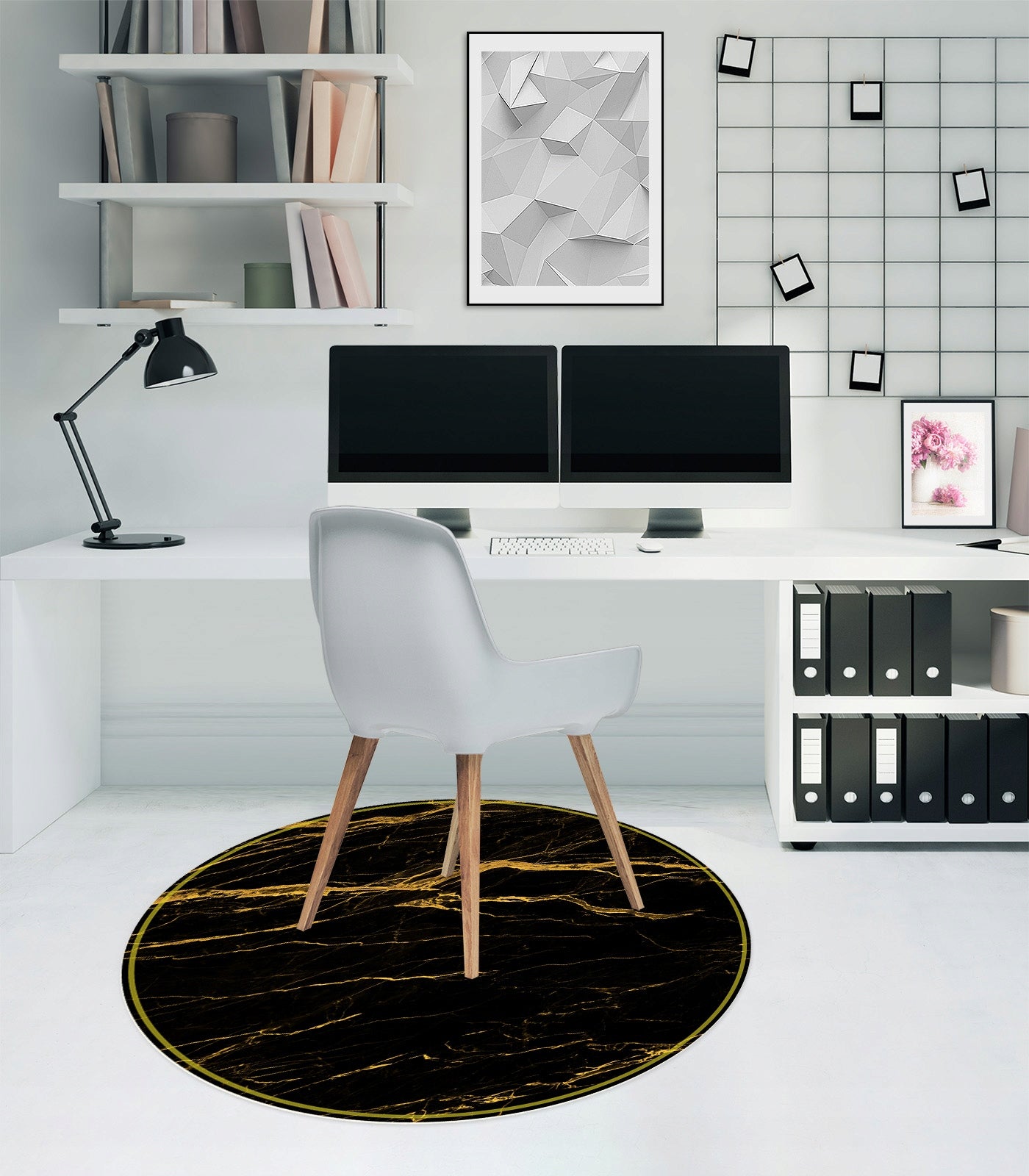ELEGANT FLOOR MAT UNDER THE CHAIR round 100cm Product height 100 cm