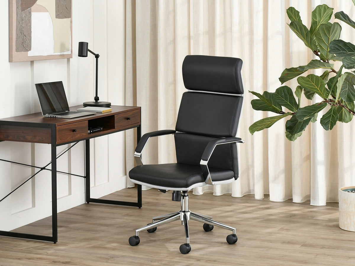 ELEGANT LEATHER HIGH BACK OFFICE CHAIR BOND BLACK CHROME Manufacturer code 5907698602194
