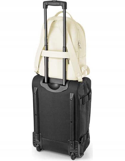 ELEGANT LEATHER WOMEN'S LAPTOP BACKPACK ECO LEATHER SAFFIANO CREAM Additional features zipper