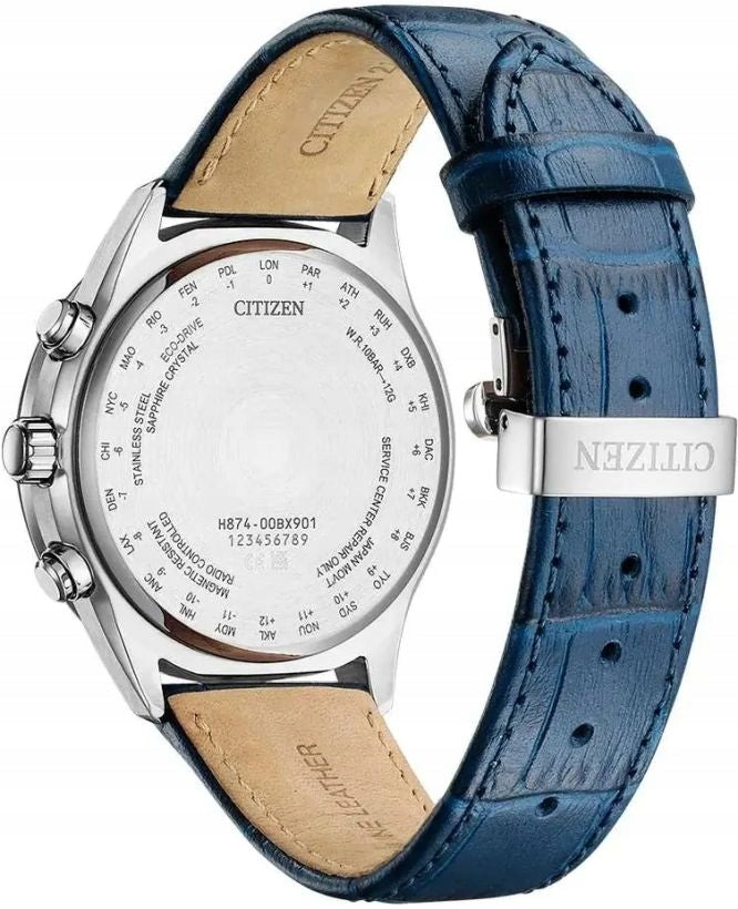 ELEGANT MEN'S WATCH CITIZEN BY1030-09A SOLAR RADIO SAPPHIRE ON STRAP Brand Citizen