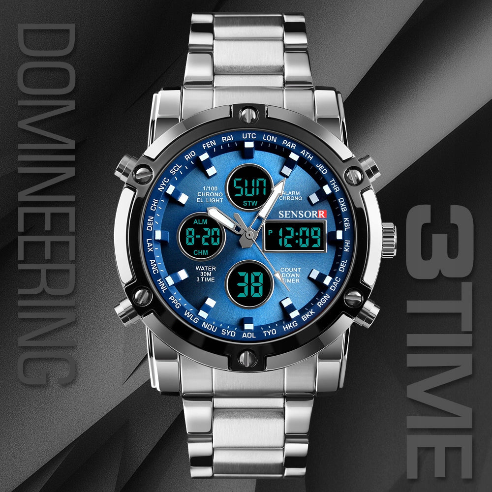 ELEGANT MEN'S WATCH ON BRACELET ELECTRONIC HAND SENSORR Packaging status original