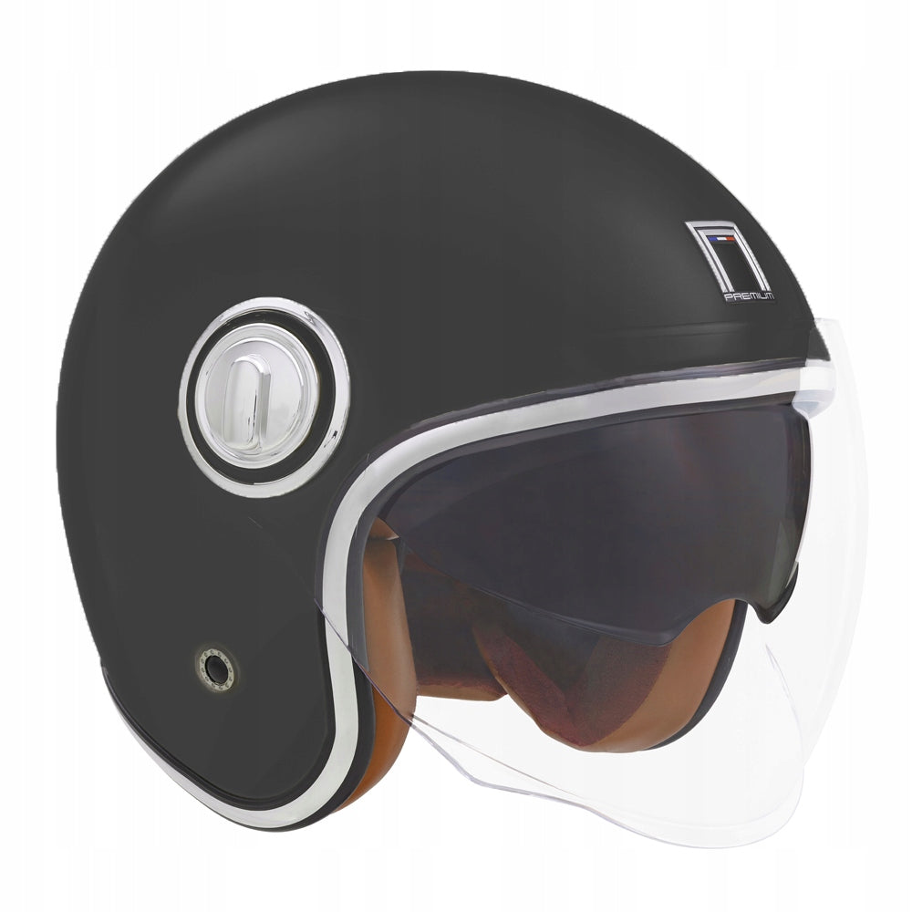 ELEGANT NEO-RETRO BLACK MAT MOTORCYCLE HELMET PREMIUM NOX L SCOOTER Manufacturer's catalog number M140-879-L BLACK MAT
