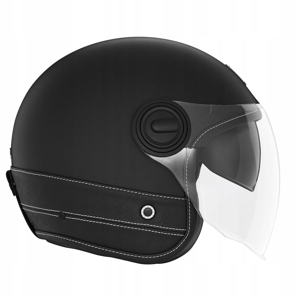 ELEGANT NEO-RETRO LINE BLACK LEATHER MOTORCYCLE HELMET PREMIUM NOX XS EAN (GTIN) 5905137234470