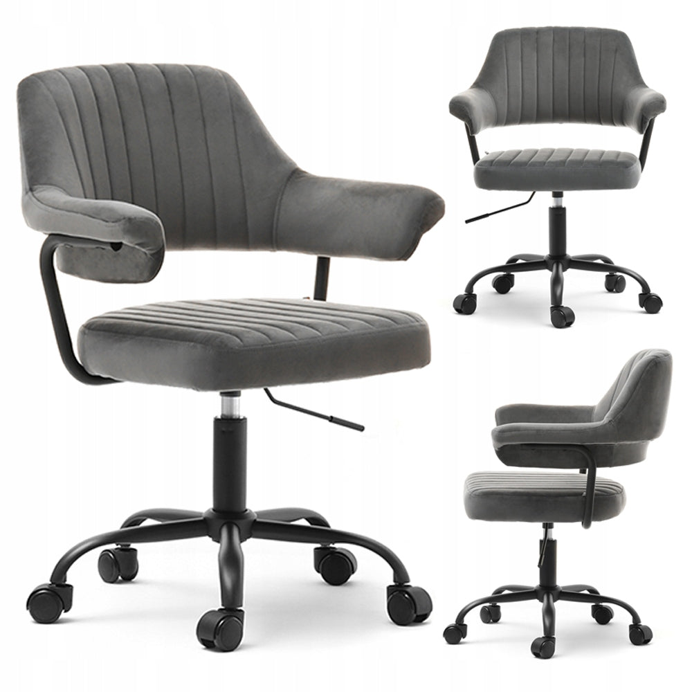 ELEGANT OFFICE CHAIR WITH HEIGHT ADJUSTMENT SWIVEL MERLIN GREY BLACK