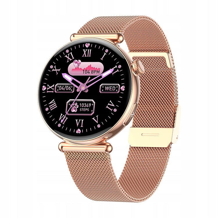ELEGANT SMARTWATCH WOMEN'S GOLD AMOLED CARDIO EKG IP68 MENU PL 2 STRIPES Packaging status original