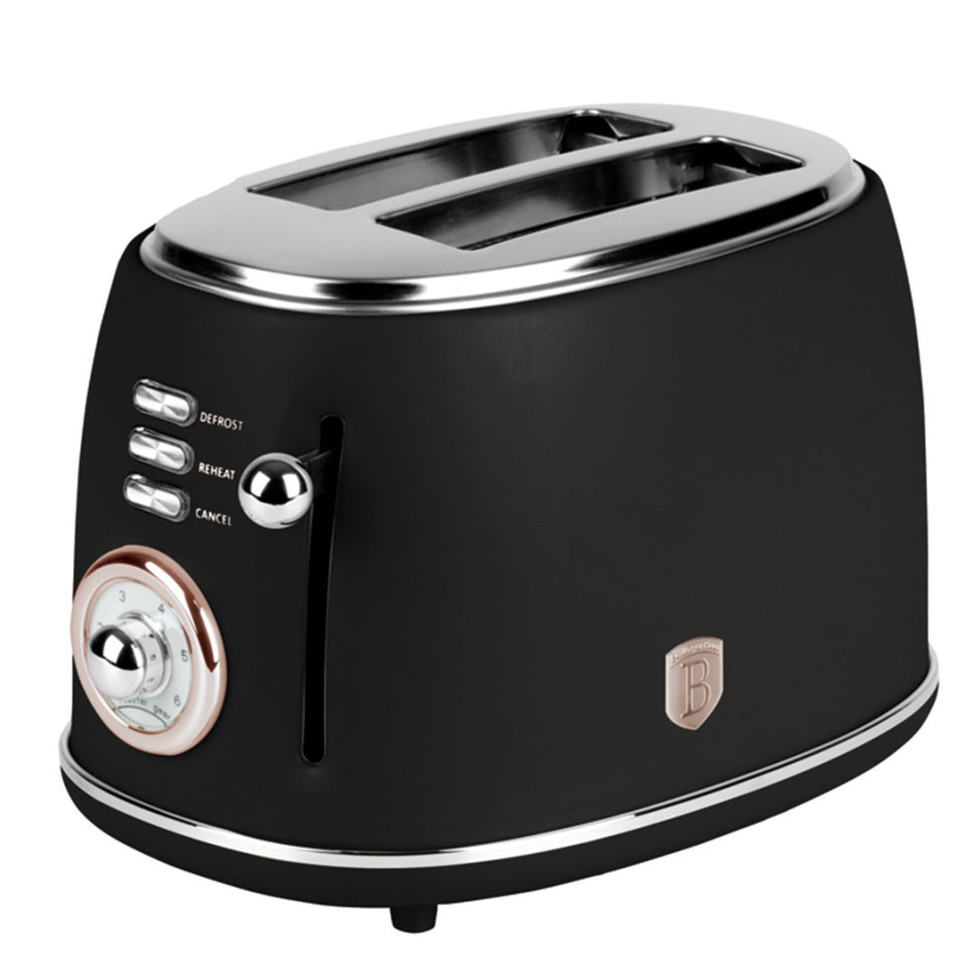 ELEGANT TOASTER FOR CROUTONS - BLACK WITH ROSE GOLD