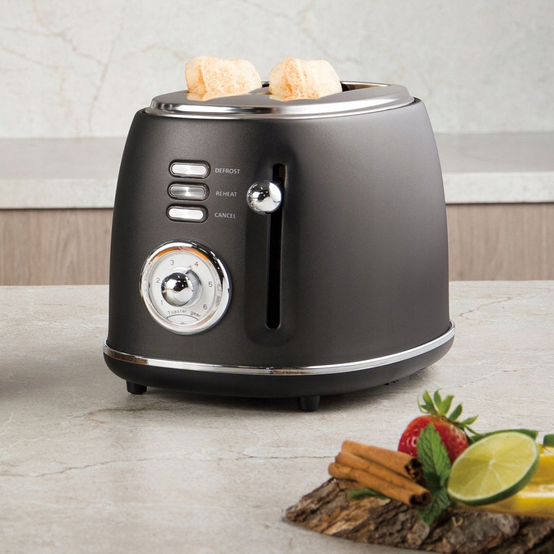 ELEGANT TOASTER FOR CROUTONS - HEATING AND DEFROSTING BREAD -ANTHRACITE Power rating 850 W