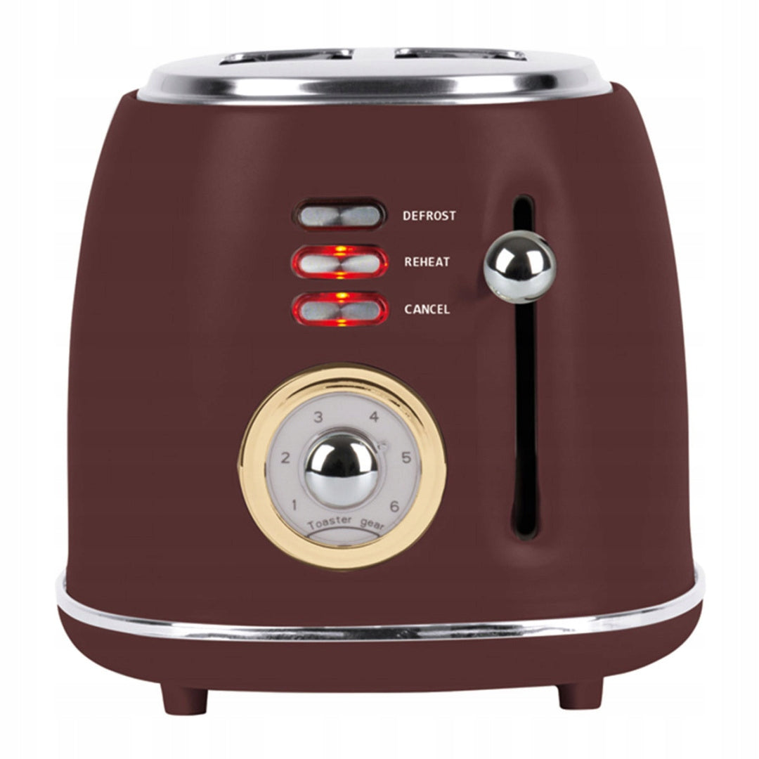 ELEGANT TOASTER FOR CROUTONS - HEATING AND DEFROSTING BREAD - BURGUNDY Power rating 850 W