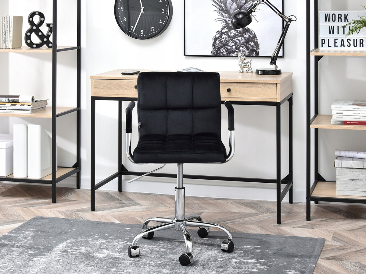 ELEGANT VELOUR ARMCHAIR WITH LIFTING FUNCTION ELIS BLACK VELVET CHROME Manufacturer code 5907698631682
