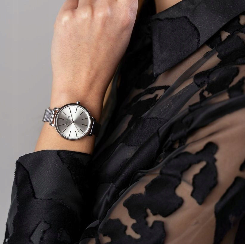 ELEGANT WOMEN'S WATCH PAUL LORENS PL11760B-3C1 SILVER NUMBERS +BOX 34mm Brand Paul Lorens